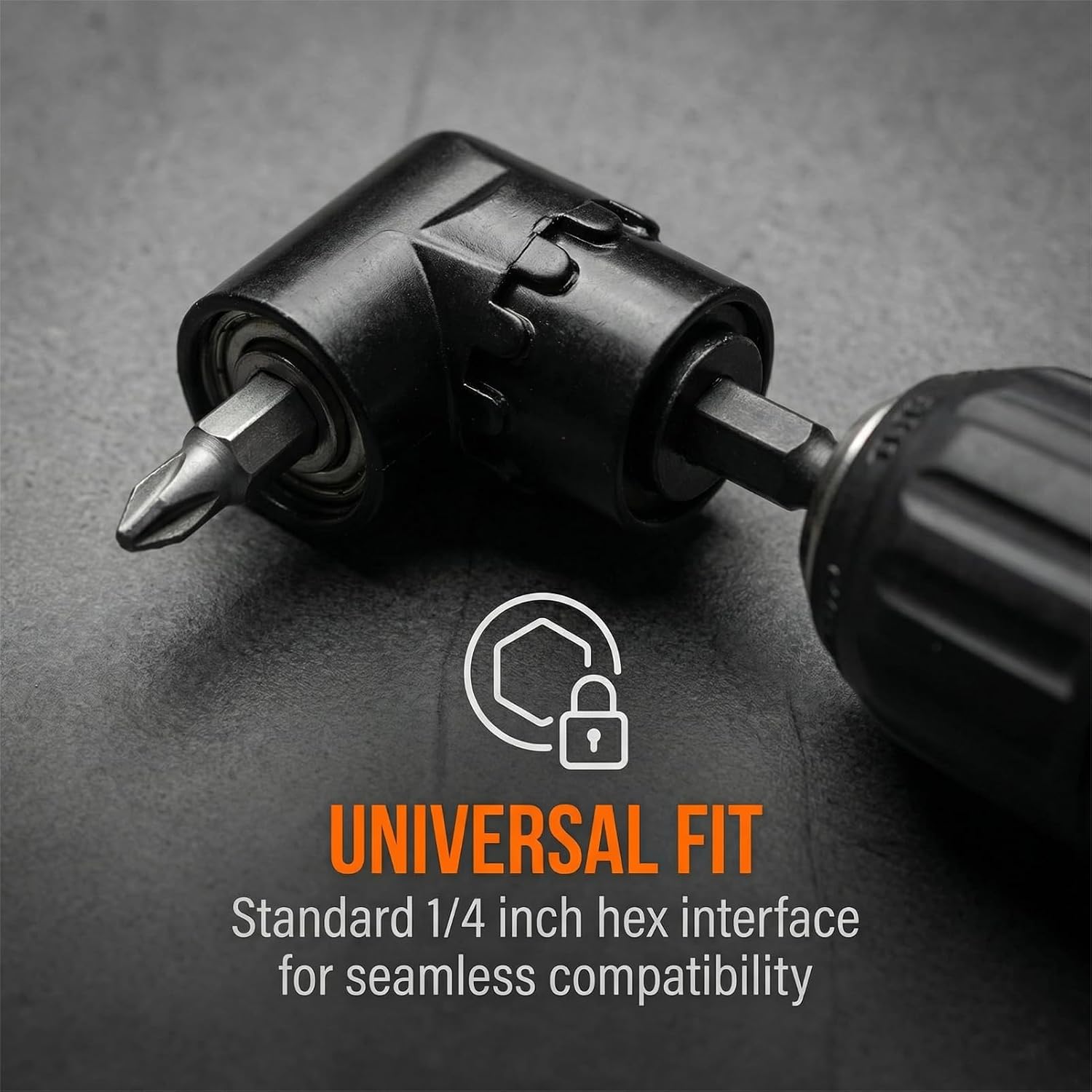 90 Degree Right Angle Drill Adapter Attachment, 1/4" Quick Change Magnetic Bit Socket for Impact Drill Driver, Tight Spaces