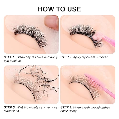 Miniatura 9 de LASHVIEW Crema removedor de extensiones de pestañas, crema especial con sabor a lirio, removedor profesional de extensiones de pestañas para salón