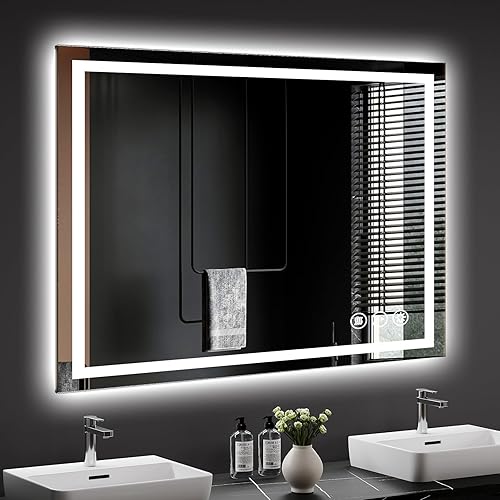 Miniatura 17 de Espejo de baño LED de 20 x 28 pulgadas, espejo de baño antivaho con luces, espejos de tocador iluminados montados en la pared, regulable,