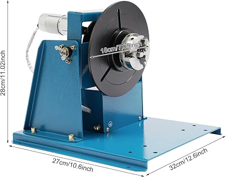 110V 10KG Portable Welder Positioner Turntable Machine, 3 Jaw Lathe Chuck 2-10rpm Table Rotary Welding Positioner Turntable Table 2.5,0 To 90 Welding Positioner Positioning Turntable