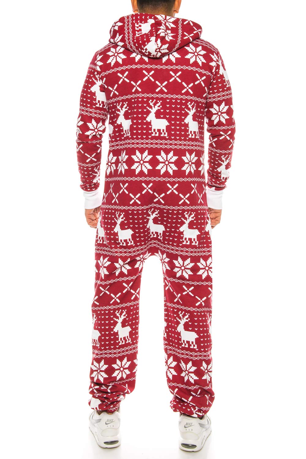 Crazy Age Herren Sternen Jumpsuit Overall Strampelanzug Sweat Latzhose Körperanzug Kapuzenpullis