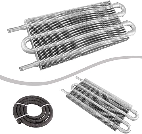 Miniatura 7 de BARTOO Kit de enfriador de aceite universal de transmisión de 516 pulgadas, kit de enfriador de aceite de aleta y tubo de 4 pasos de aleación de