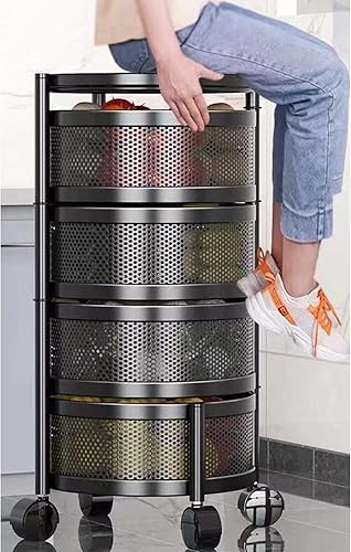 Estantes de almacenamiento giratorios para cocina, organizador de almacenamiento de verduras, cesta de frutas, soporte de piso, torre de frutas,