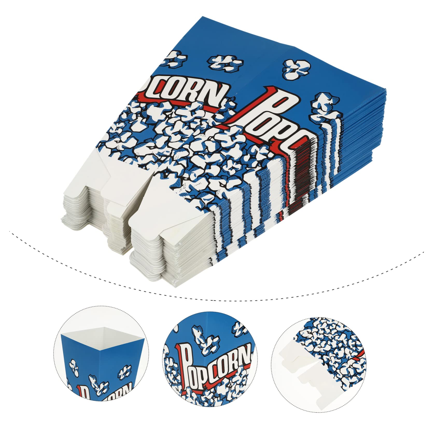 Toyvian Cajas De 100 Uds. Caja De Palomitas De Maíz Titulares De Palomitas De Maíz Tina De Palomitas De Maíz Contenedor De Palomitas De Maíz Cubo De Palomitas De Maíz Papel Microonda