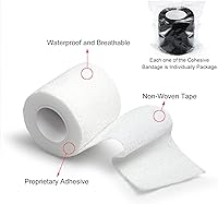 Vista 5 de FRESINIDER 16 rollos de gasa de cinta atlética autoadhesiva, vendaje médico, vendaje elástico transpirable y cohesivo para lesiones deportivas