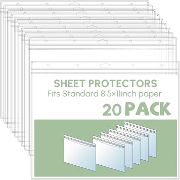 Sinload 10 Heavy Duty Sheet Protectors 8.5 x 11 Inch, 12.4 x 9.8 Inch