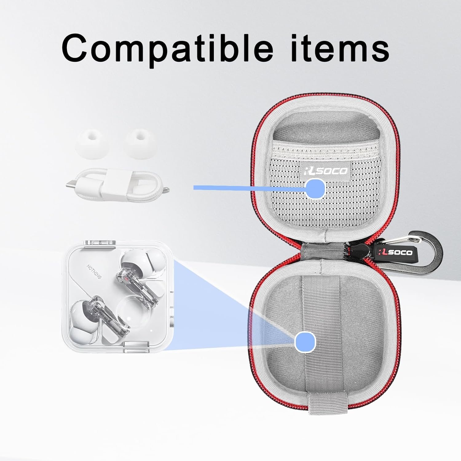 RLSOCO Hard Case for Nothing Ear Wireless Earbuds with ChatGPT Integration & for Nothing Ear (3) Wireless Earbuds (Case Only) - Image 4