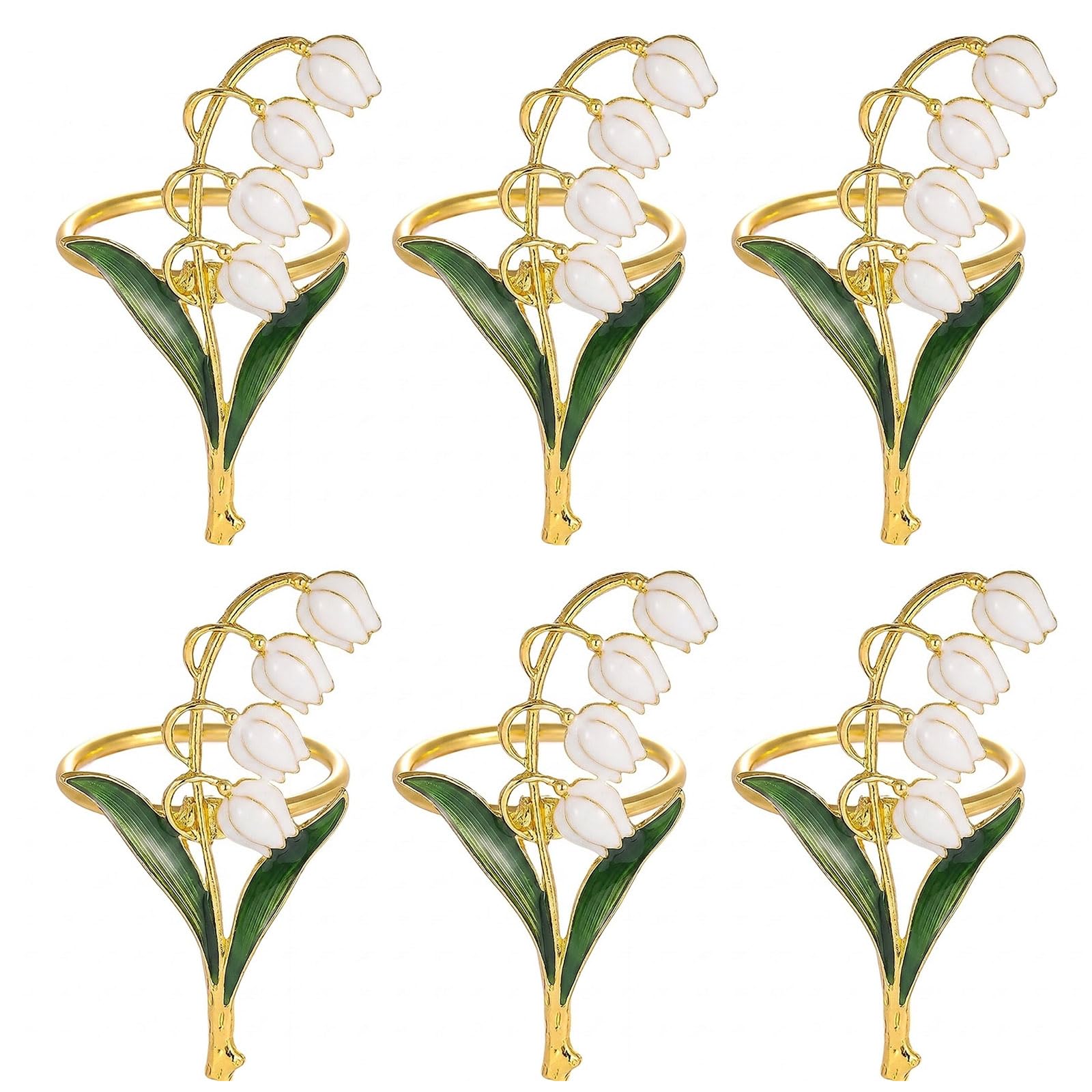 TQUXNGA 6PCS Napkin Rings for Table Setting Alloy Delicate Serviette Buckles Suitable for Restaurants and Event Elegant Tableware Accessories