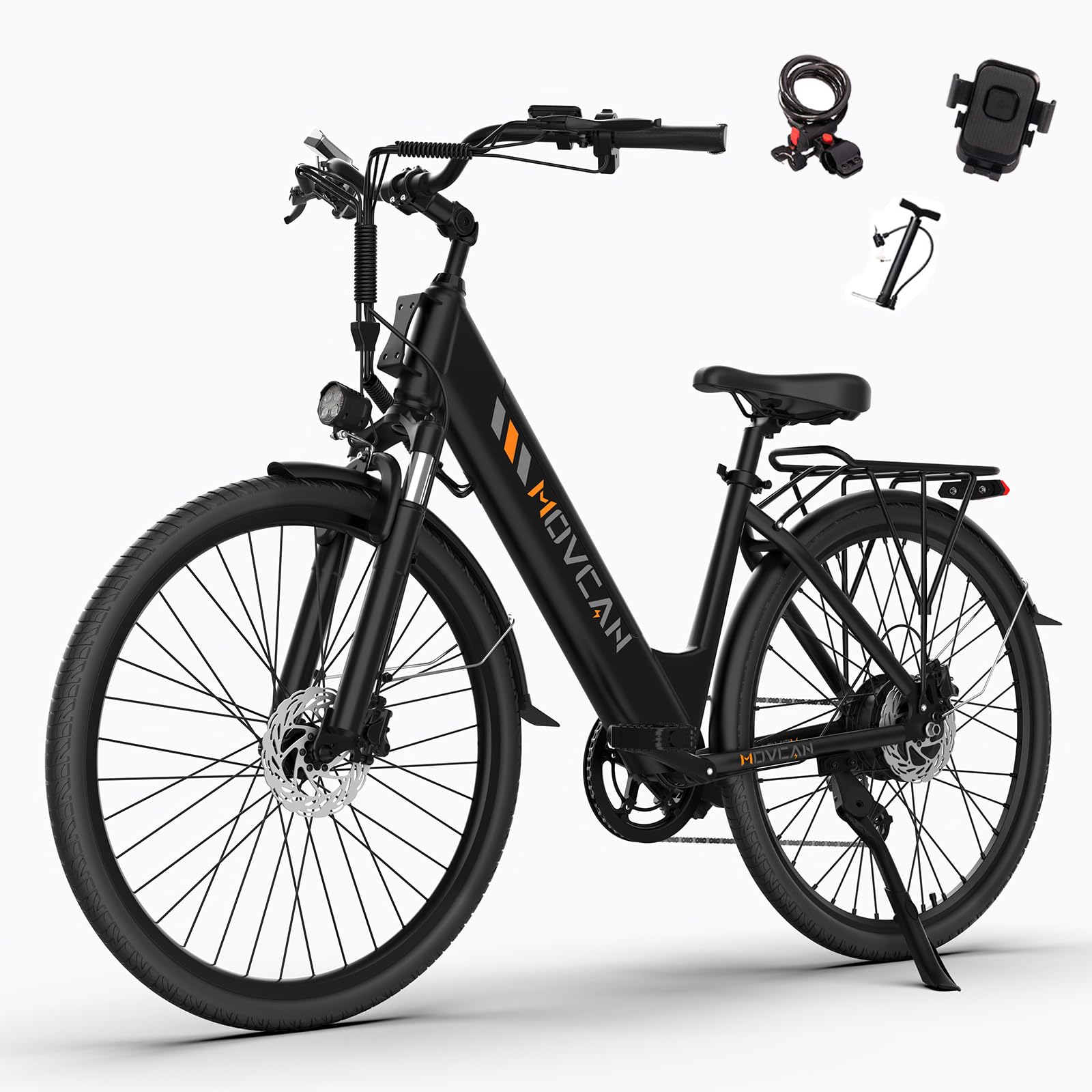 Movcan V80 city cruiser electric bike in black