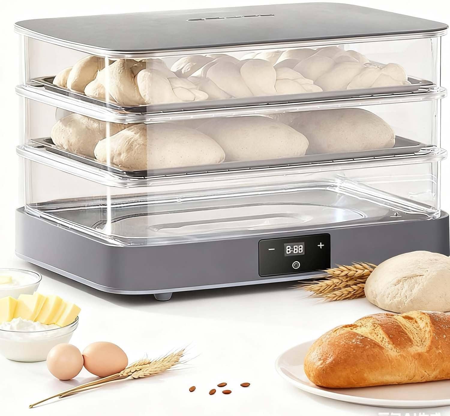 Macchina per La Lievitazione Elettrica Dell'impasto Da 40 Litri, Scatola Di Fermentazione Del Pane, Cella Di Lievitazione per La Cottura Del Pane, Temperatura 20-50℃ + Timer 1Min-24H + Umidità ≥ 85%