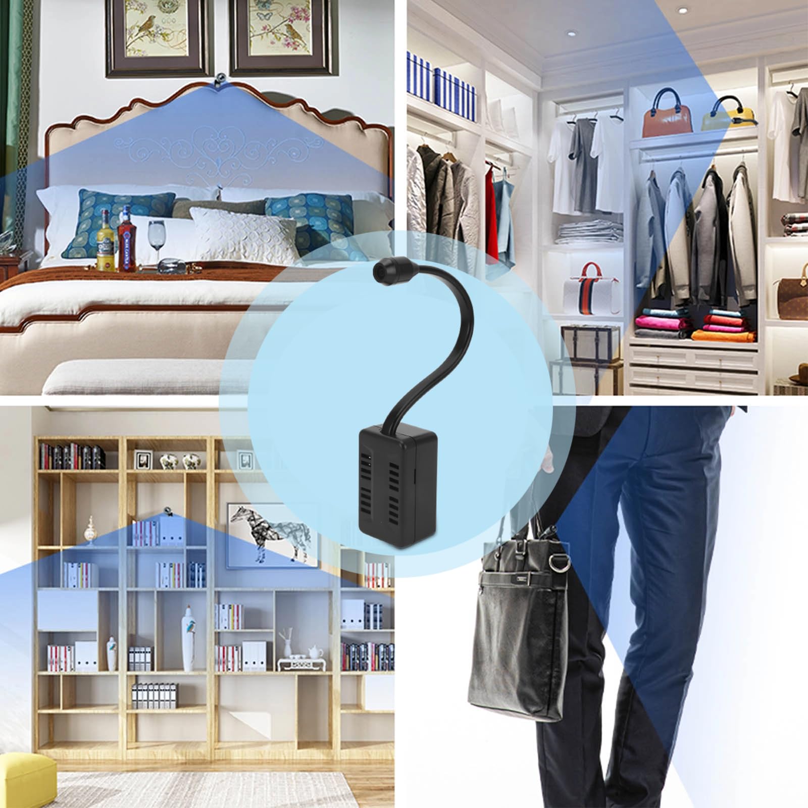 Mini Telecamera Wi-Fi, Telecamera Spia Segreta Remota 1080p X7 con Piccola Lente a Forma di Serpente Regolabile, Telecamera Nascosta Portatile per Visione Notturna, Registrazione