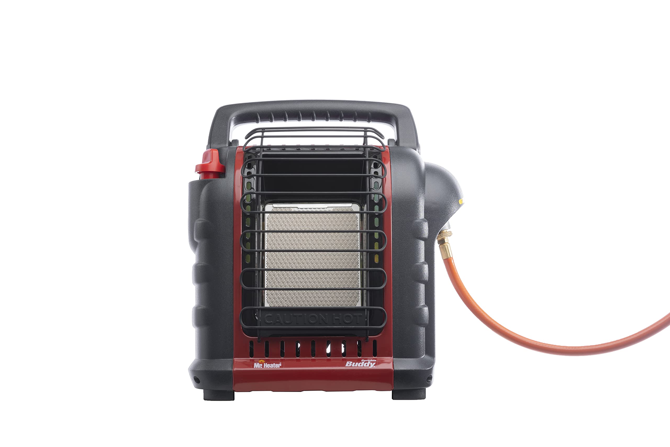 Mr. Heater Portable Buddy mit einem ölfreien Schlauch (1,5 Meter) zum Anschluss an Gasflaschen, bis zu 2,4kW Leistung, Outdoor-/Campingheizung,inkl. Adapter für Gaskartuschen mit 7/16-Gewinde