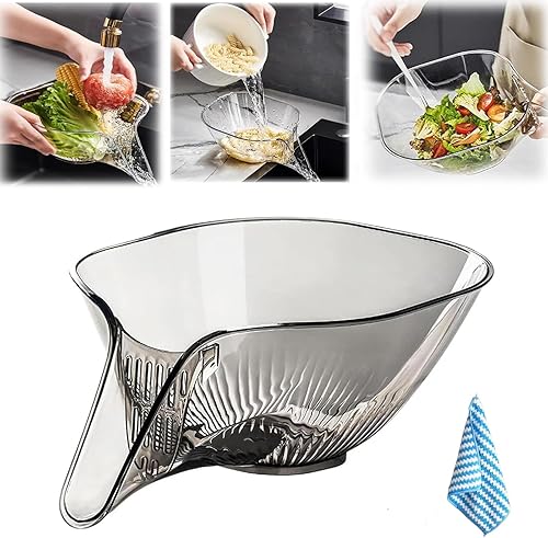 Cesta de drenaje multifuncional embudo de drenaje de alta calidad, cuenco multifuncional para drenaje de frutas y verduras, cesta de drenaje para