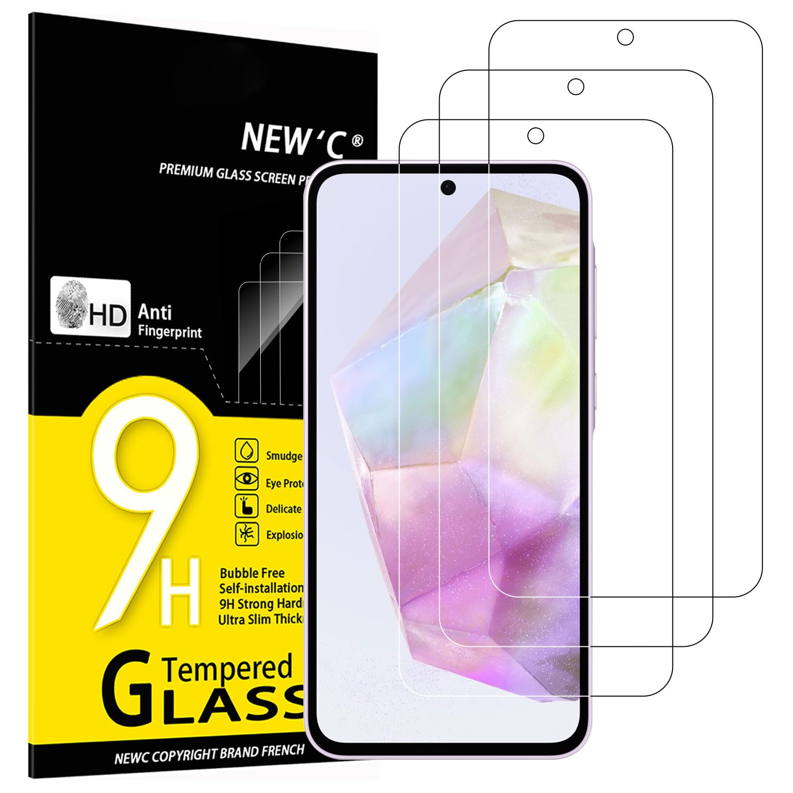 NEW'C 3 Stück für Samsung Galaxy A56 5G / A36 5G für Panzerglas, Frei von Kratzern, 9H Härte, HD Displayschutzfolie, 0.33mm Ultra-klar, Ultrabeständig folie