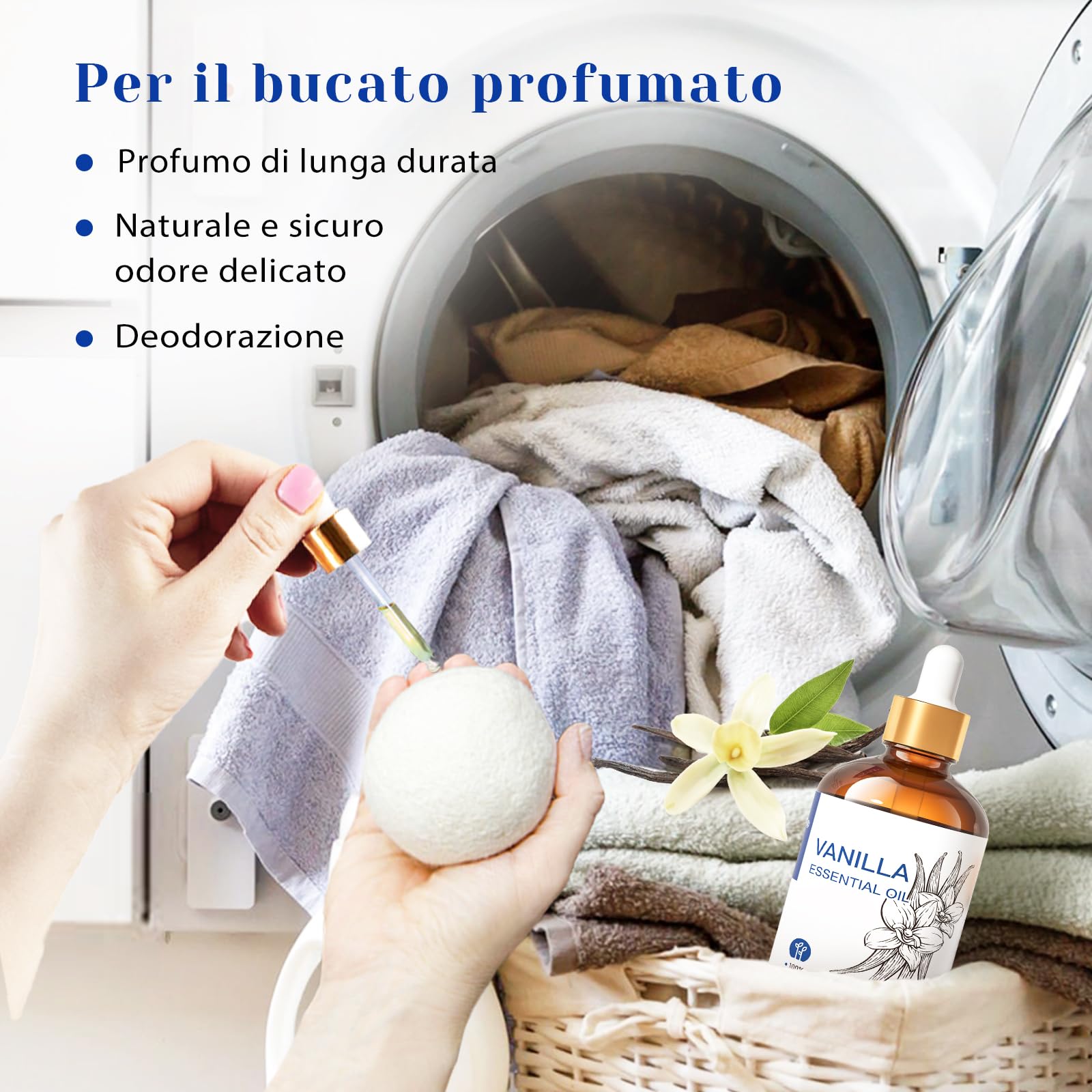 HIQILI 100ml Olio Essenziale di Vaniglia, Fragranza Forte per Lozioni per il Corpo, Produzione di Candele, Sapone, Aromaterapia