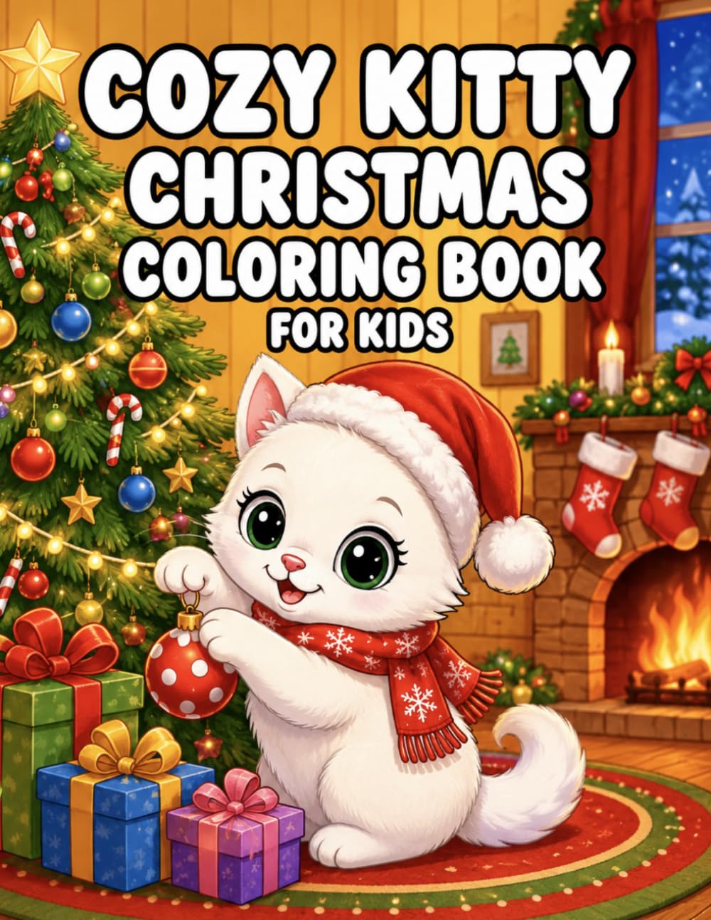 Cozy Kitty Christmas Coloring Book for Kids: Adorable Christmas Cats, Holiday Decorations, Cozy Winter Fun, and Festive Coloring Adventures for Kids (Cozy Coloring Books for Kids)