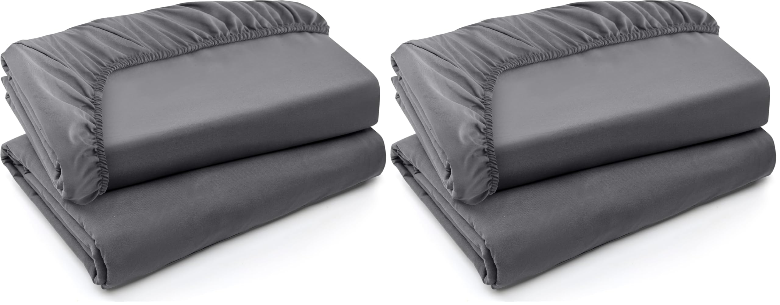 Utopia Bedding Twin XL Fitted Sheets - Bulk Pack of 4 Bottom Sheets - Soft Brushed Microfiber - Deep Pockets - Shrinkage & Fade Resistant - Easy Care (Twin XL, Grey) Grey Twin XL (Pack of 4)
