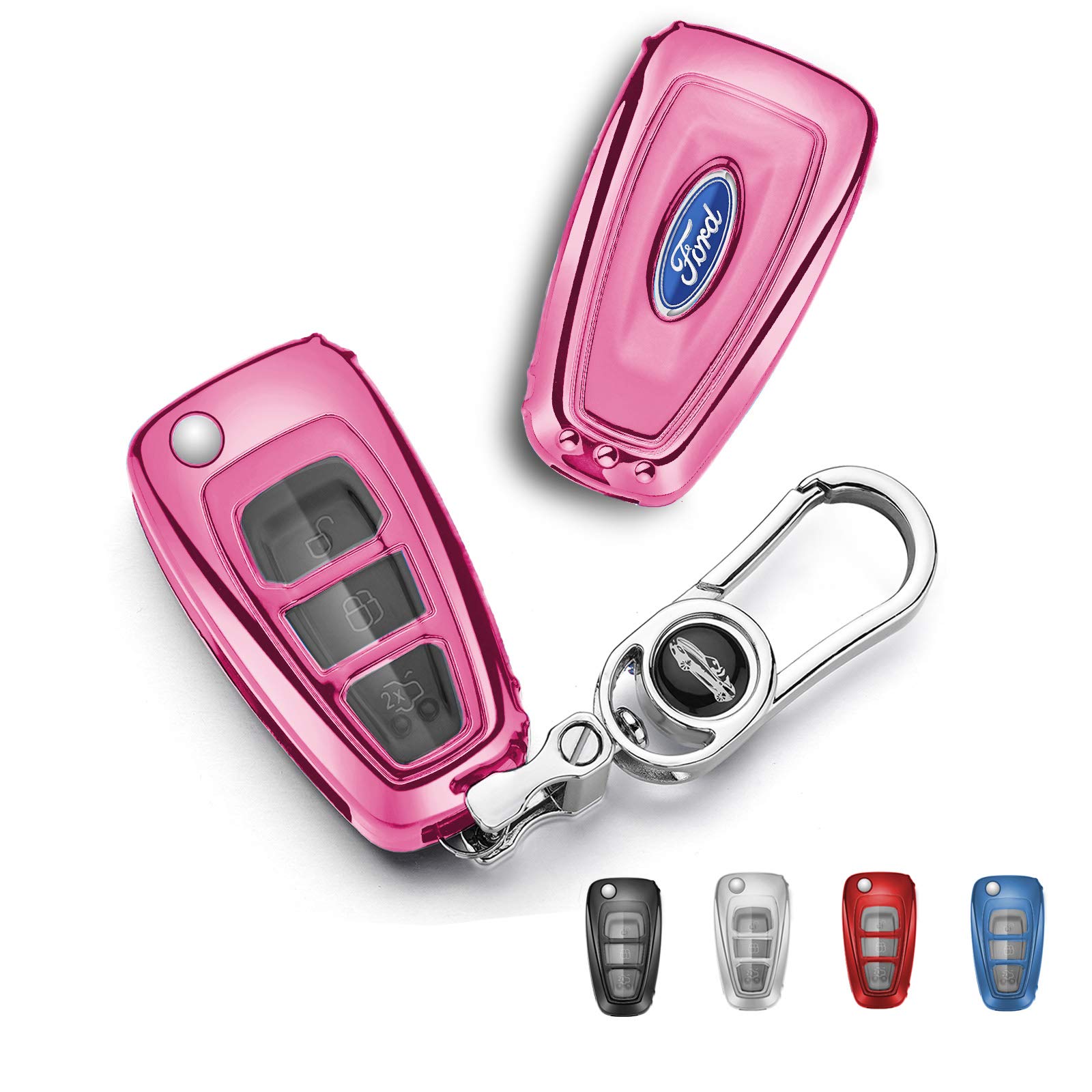 Pink TPU Soft Protective Key Fob Case Cover For 2015-2018 Mini Cooper F55 F56 F57 – Glossy Slim Fit 4 thumbnail image