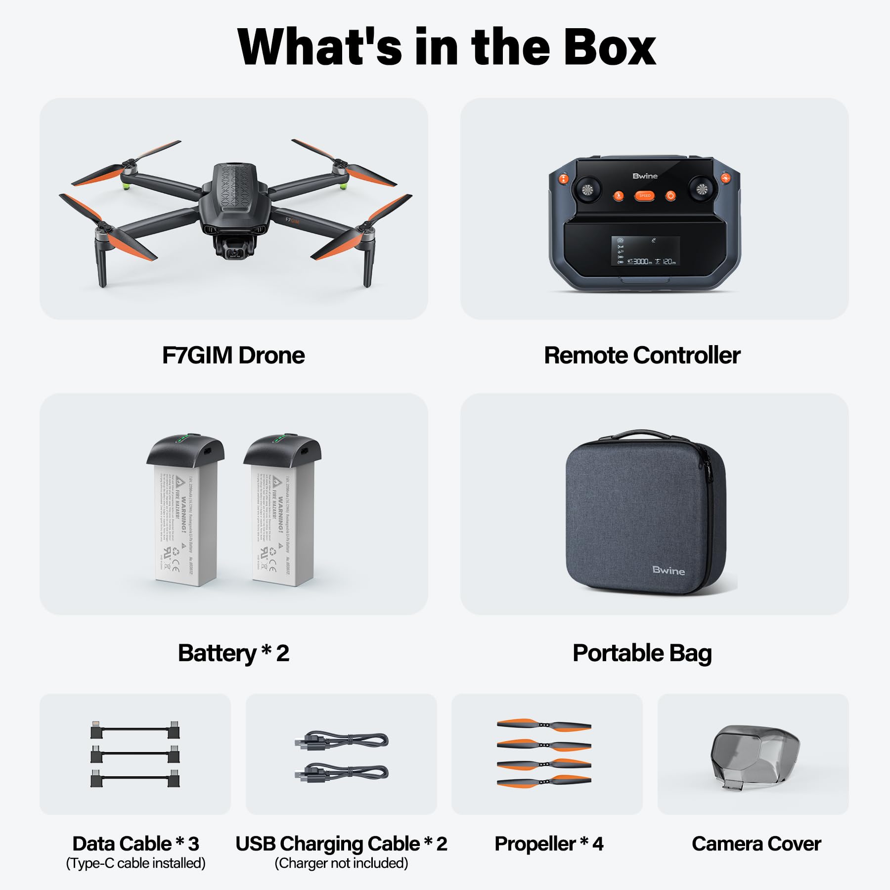 Bwine F7GIM Pro Drone with 6K UHD Camera, 3-Axis Brushless Gimbal, 4K/30fps Video, GPS Smart Control for Adults and Beginner, Plus 70Mins Flight Time, 10000Ft FPV Digital Transmission and TOF Safety Support