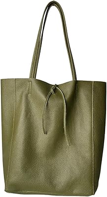 Taylor Tote Shoulder Bag Soft Italian Leather (Green)