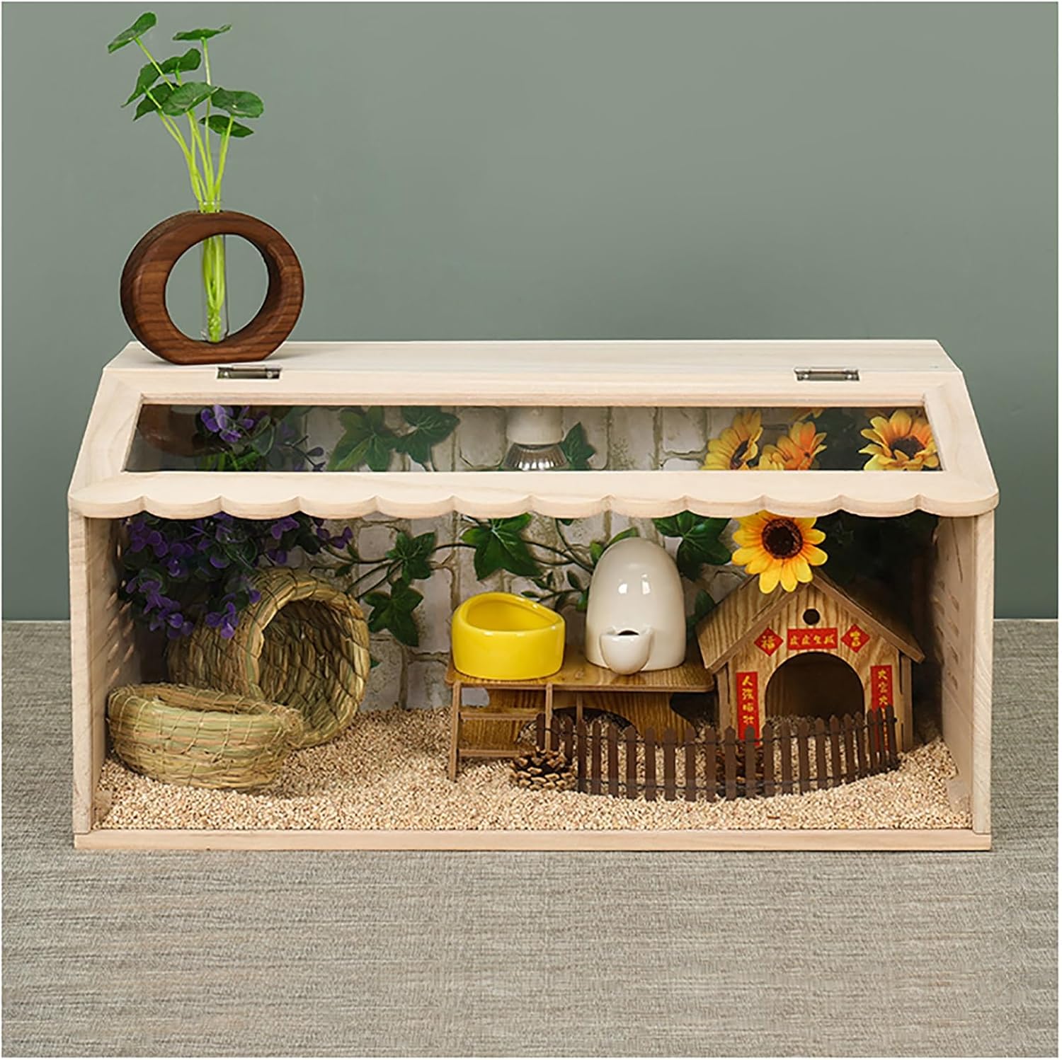 Image showcasing Hamster Cage, Rutin Chicken Feeding Box, Small Animal Habitat, Easy To ...