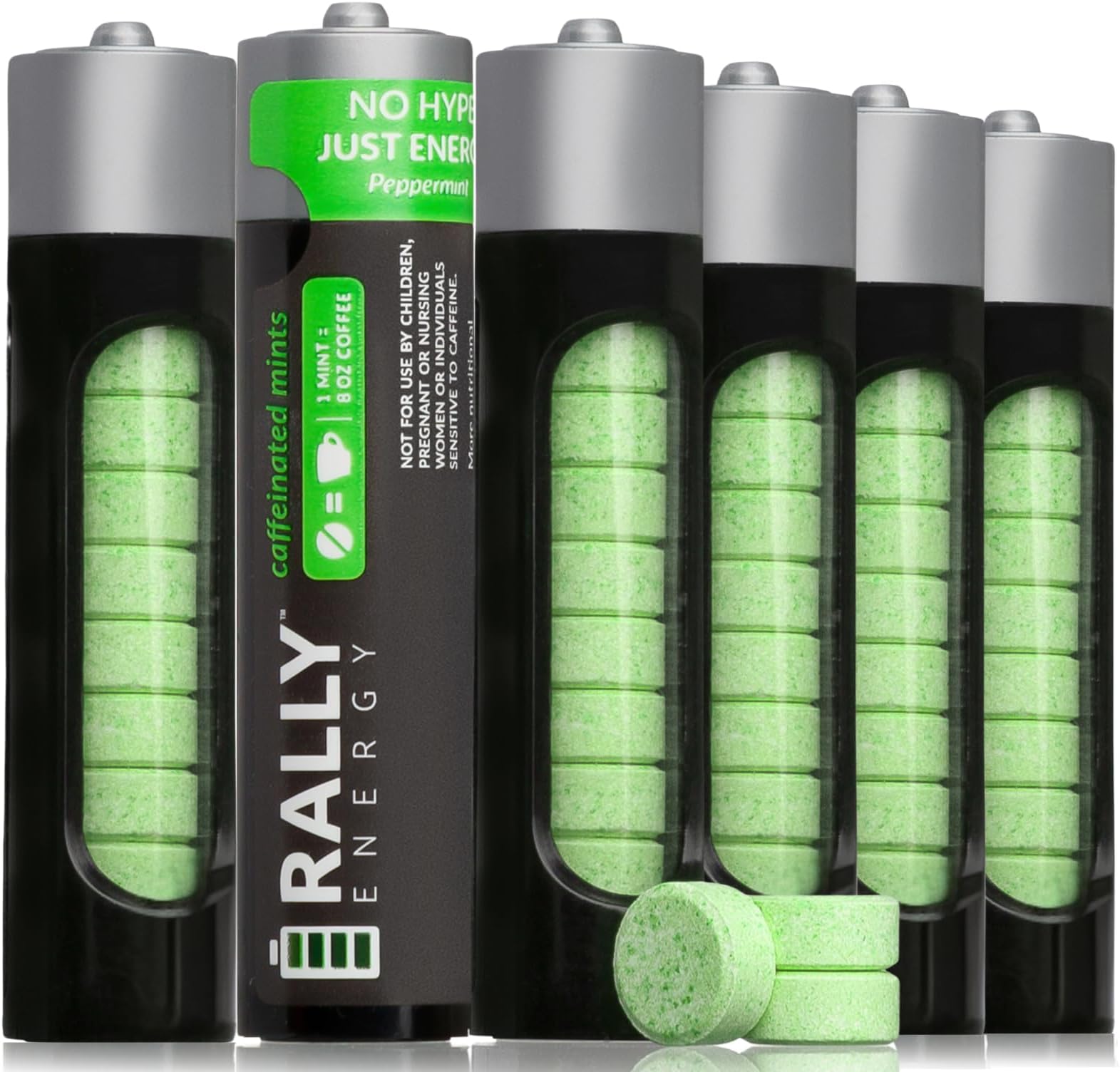 - Caffeine Mints by Rally, 60milligram Caffeine, Instant Energy, Fresh Breath Caffeinated Mints, 0 Sugar, Natural Peppermint Flavor (6 Packs, 60 Mints)