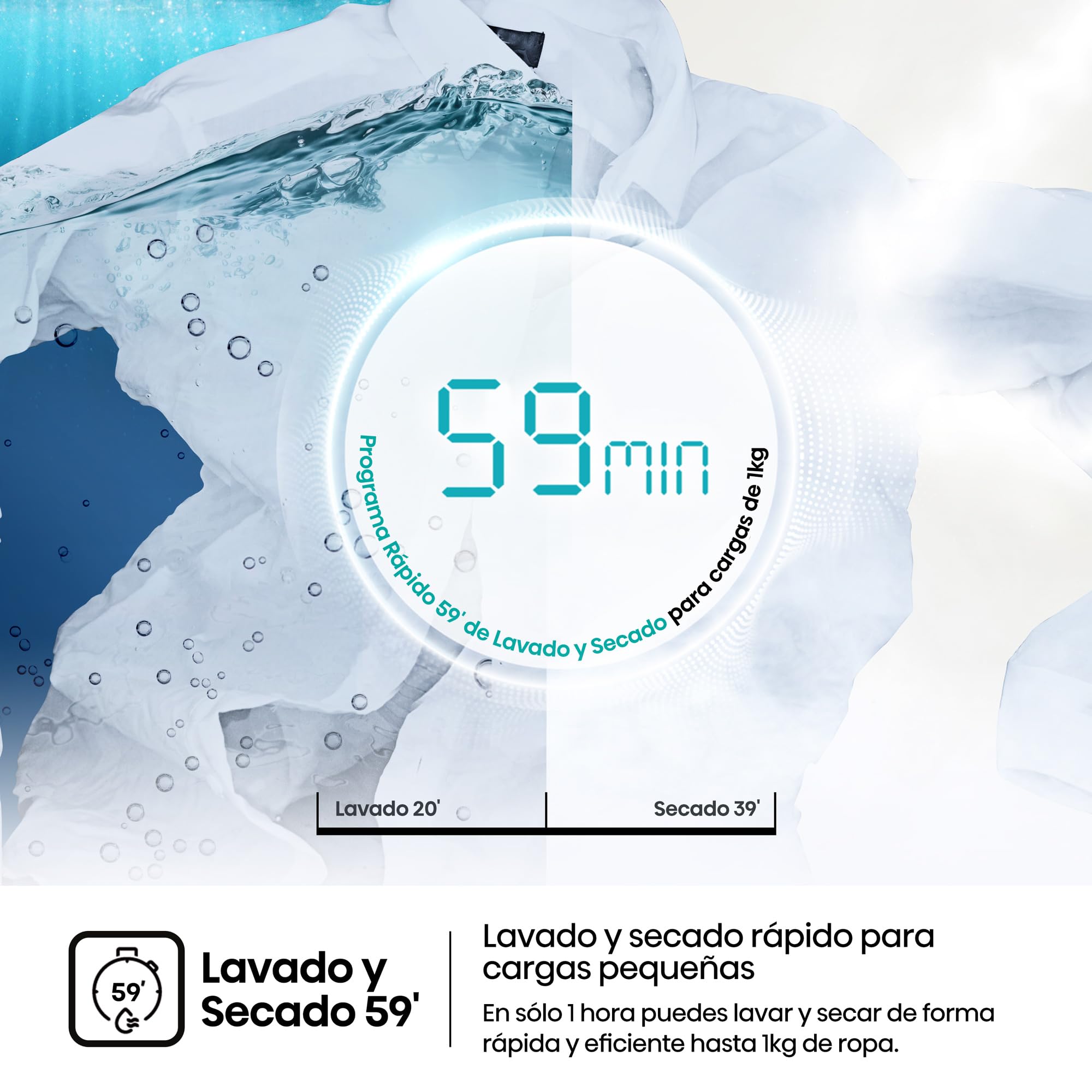 Hisense WD1I1142BBL2 - Lavasecadora 11 kg/7 kg, Fondo 59cm, 1400 rpm, Lavado y Secado 59', Dispensador Automix, Programa Lavado Auto, Función Antiarrugas, iFit™ Fondo Optimizado, Negro