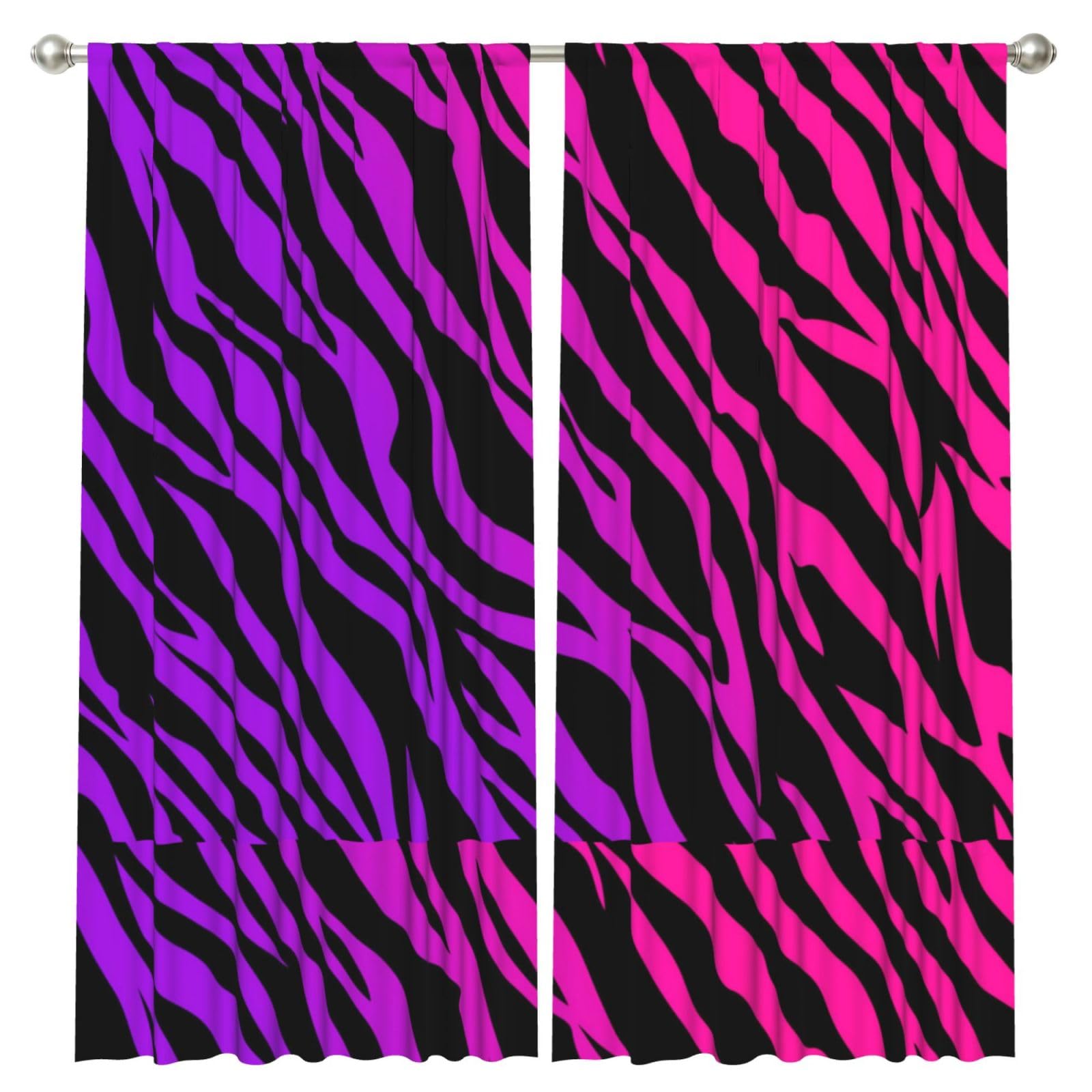 InOmak Zebra Print, 2 Panels Window Curtains 52 x 84 Inch Blackout Curtains for Living Room Bedroom