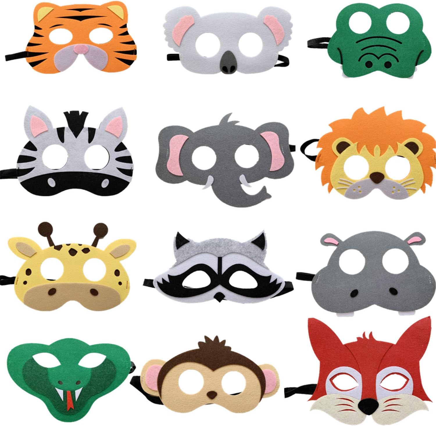 12pc Forest Friends Felt Masks