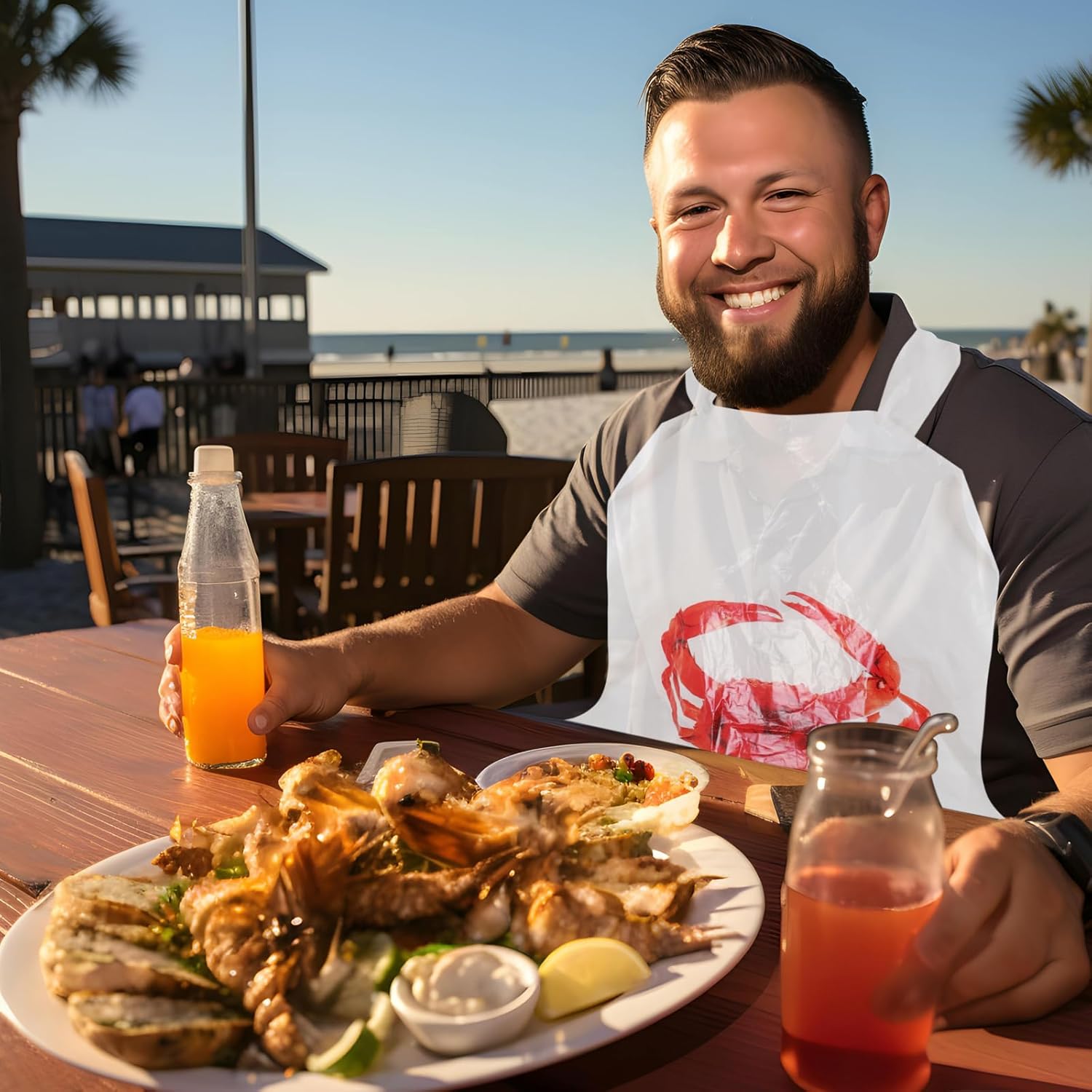 Nonley カニよだれかけ 200パック 23インチ 使い捨てロブスター