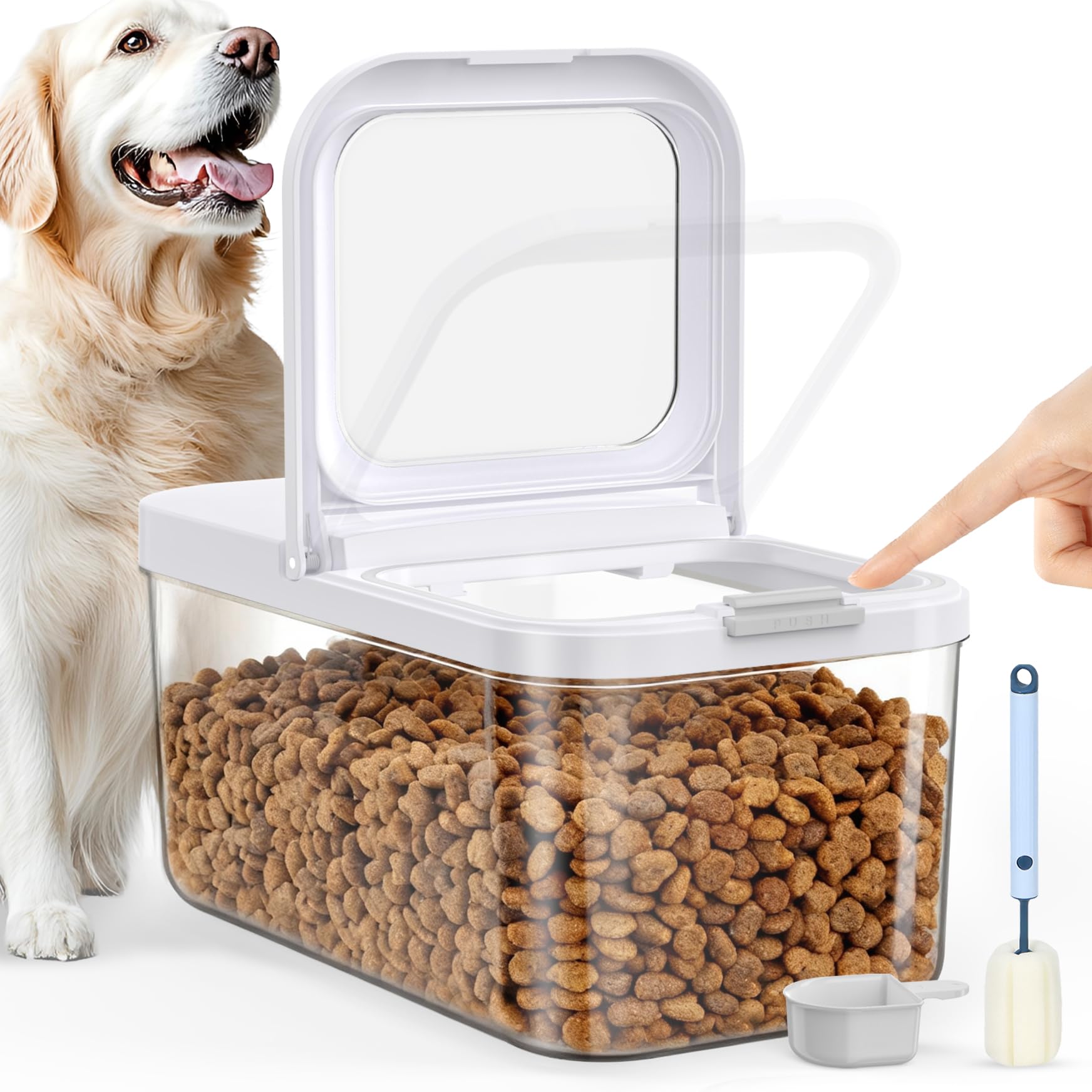Boîte à croquettes transparente LEAWALK de 2,7 kg pour organiser la cuisine de vos animaux