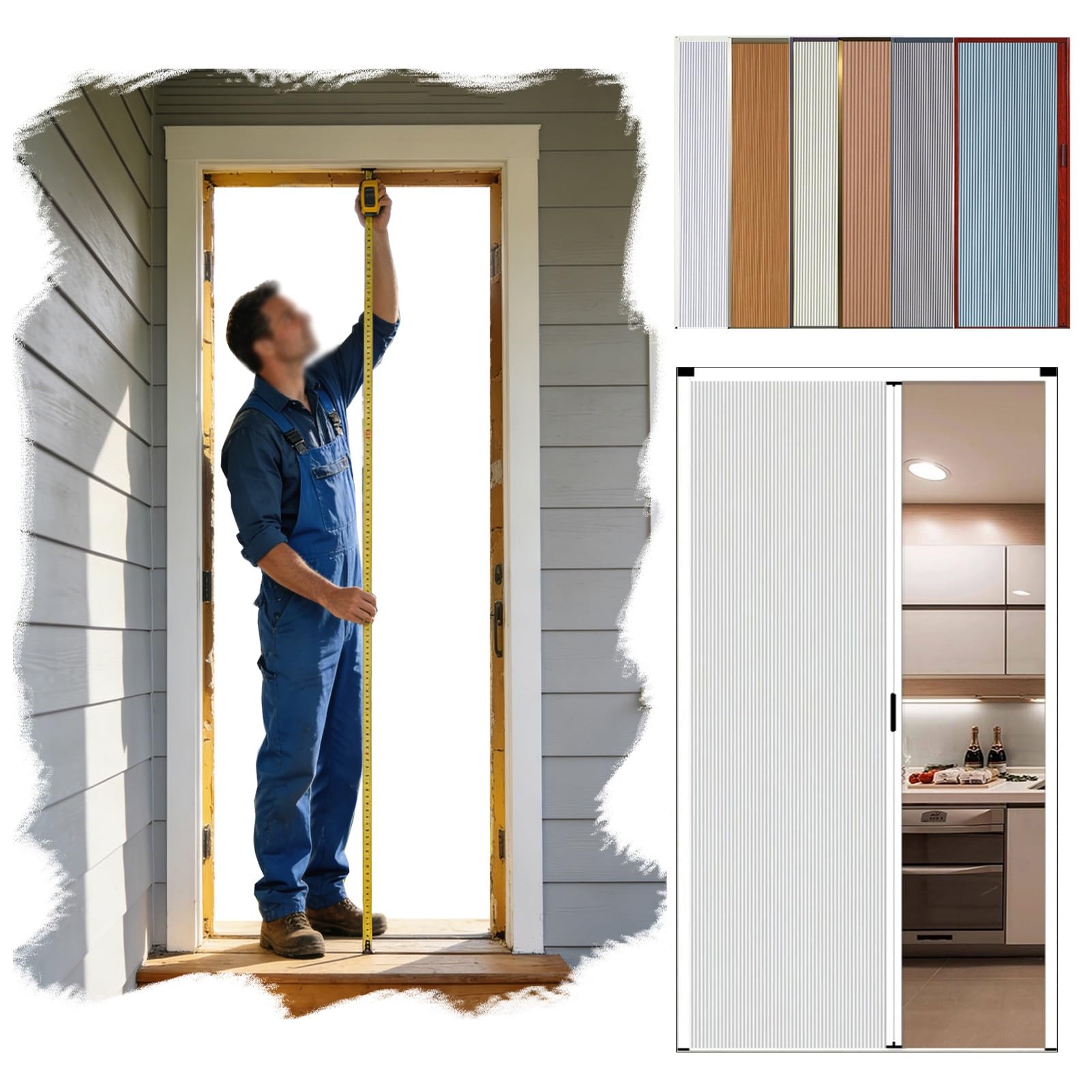 Porte Accordéon Interieur Portes Accordéon Verrouillables pour Salle Bain, Cuisine et Placard, Porte Pliante Sur Mesure, Sans Perçage, Barrière de Séparation Intérieure pour Chambre Camping-car