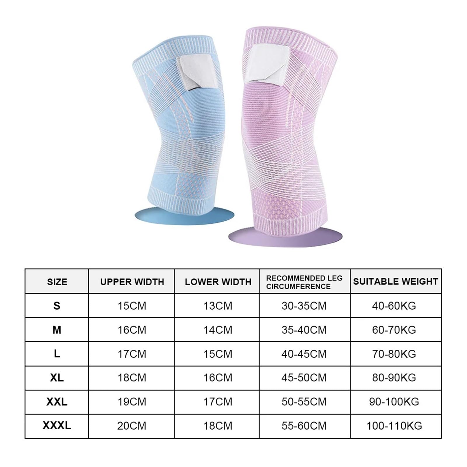 MRKU Genouillères de Sport antidérapantes, Maintien et Protection pour Hommes et Femmes, élastiques et compressives, idéales pour Le Basketball, Le Volleyball et Autres Sports. Bandage de Protection.