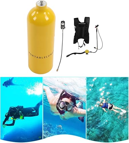 Miniatura 2 de Mini respirador de respiración de buceo portátil, equipo de buceo, tanque de cilindro de oxígeno, 2L X5000 Pro, adaptador de tubo de doble correa de