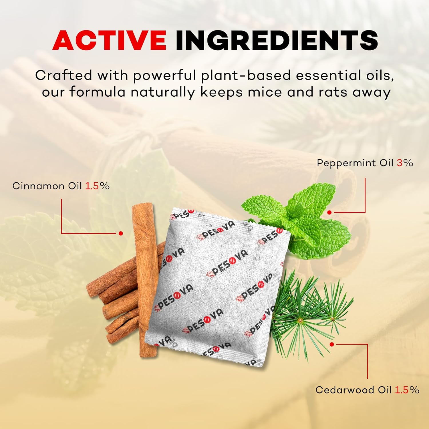 Mouse Repellent Pouches, Natural Rodent Repellent for Home, Car, RV, Garage, and Storage-Peppermint Scented Mice Repellent, Long-Lasting Indoor & Outdoor Rodent Defense (12 Pack)