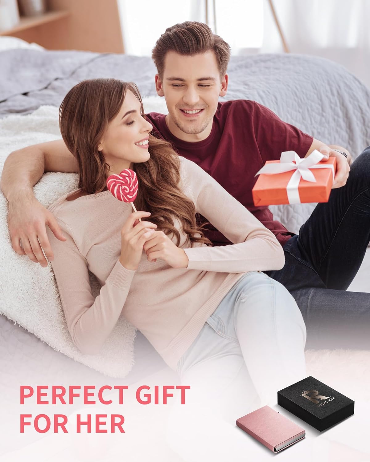 Wallet for Women - Slim Credit Card Holder, Pop Up Card Case, Top Grain Leather, RFID Blocking, Minimalist & Small Design, Hold 13 Cards & 15 Bills with ID Window (Pink) - Image 7