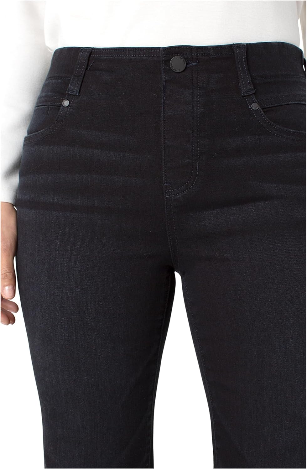 Liverpool Womens Gia Pull-on Mid-Rise Flare Jean with Wide Hem 30'' Inseam - Image 3