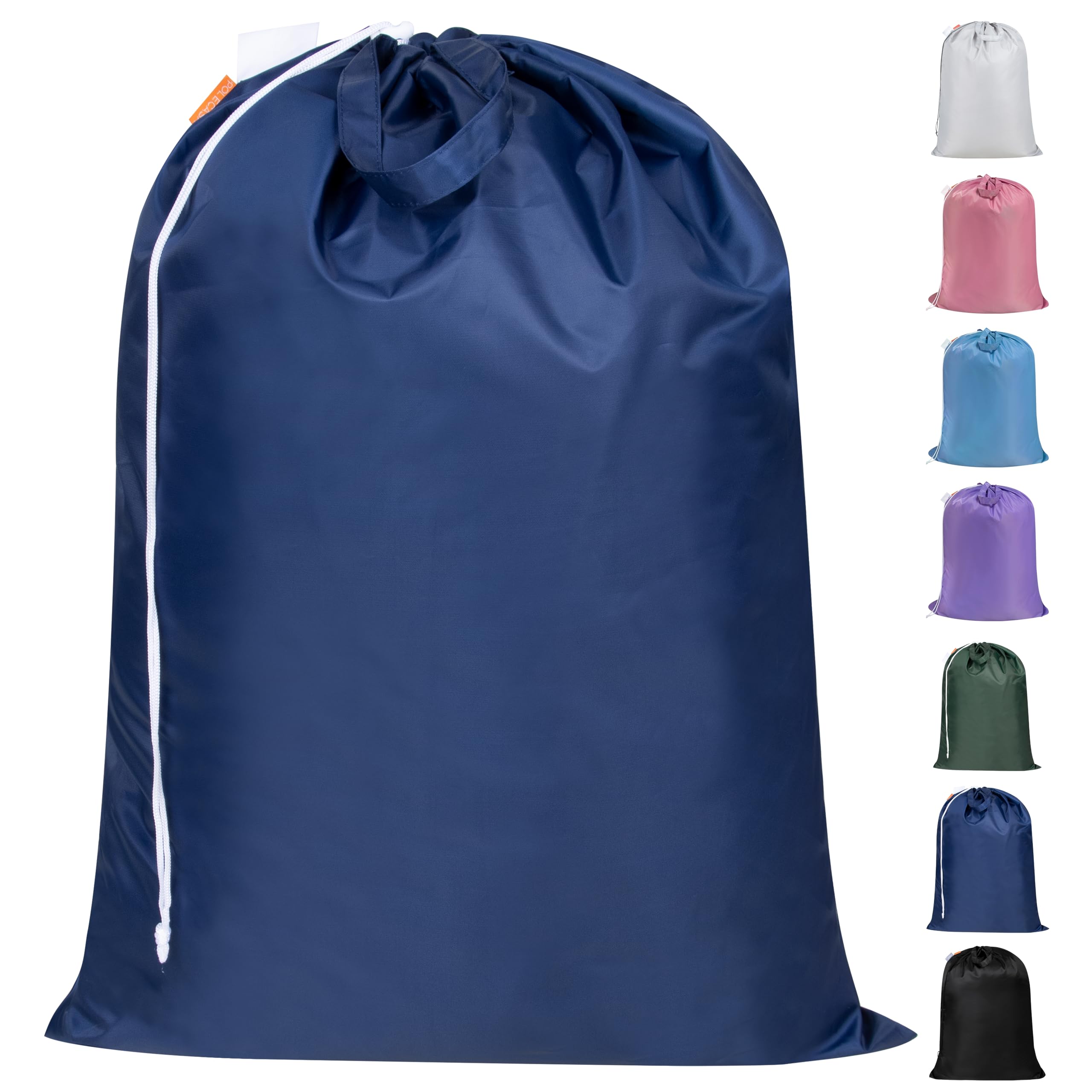 Polecasa Extra Heavy Duty Large Laundry Bag with Sturdy Handles and Drawstring Closure, 28 x 36 inches Durable Storage Bags for Basket, Hamper, College, Dorm, Travel, Navy