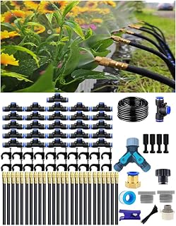ZYCZGXL 360° Adjustable Drip Irrigation Kit - 100FT Micro Spray Sprinkler for Gardens, Greenhouses, Patios - Tool-Free Fine Mist Watering