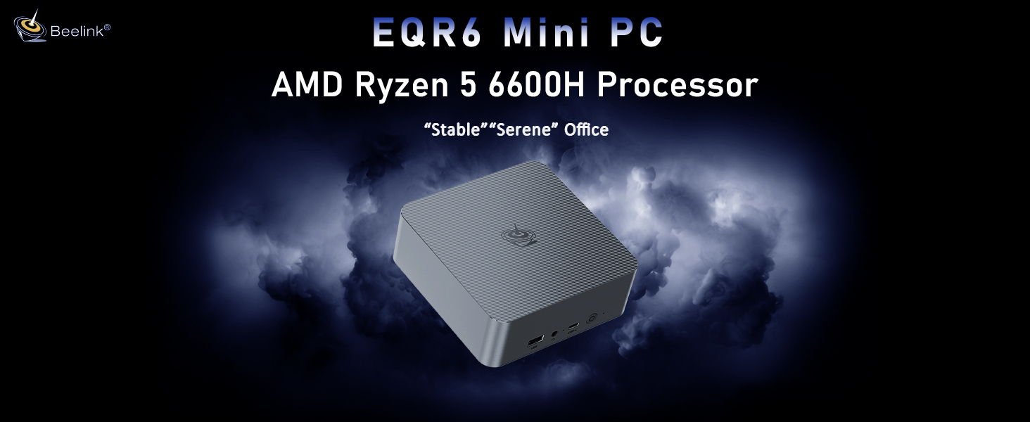 Amazon.com: Beelink EQR6 Mini PC, AMD Ryzen 5 6600H(6C/12T, up to