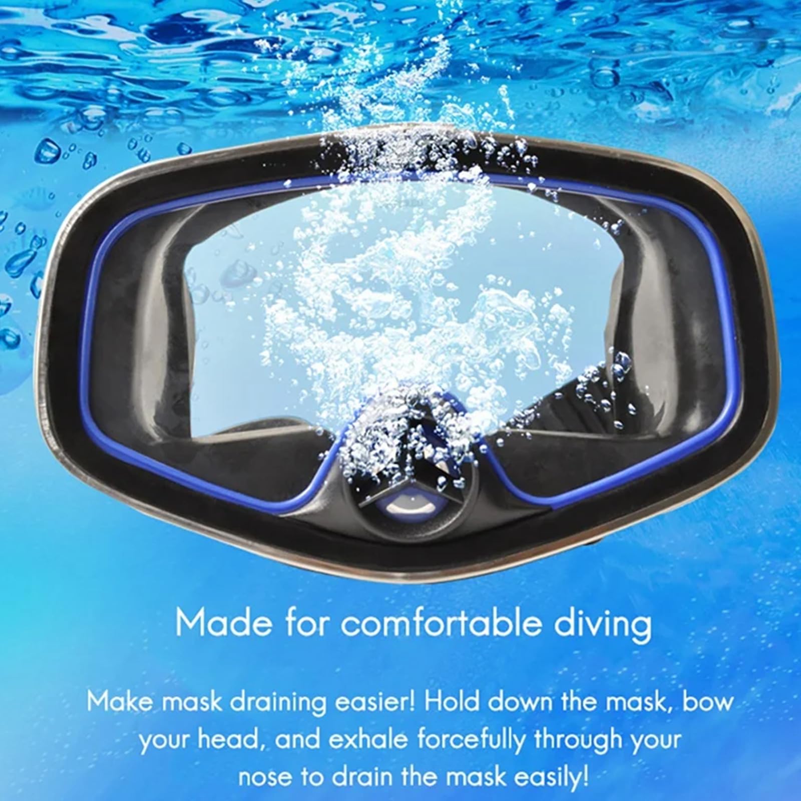 Gafas de buceo subacuáticas, esnórquel, marco grande para adultos, para natación, esnórquel, gafas de natación portátiles