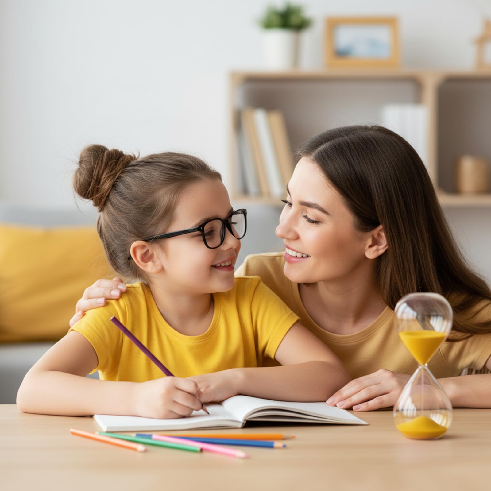 Piaskowa klepsydra, zestaw 3 kolorowych szklanych klepsydr, minutnik 5/10/30 minut, dekoracja zarządzania czasem, edukacyjny i cichy zegar wizualny do domu, szkoły i biura