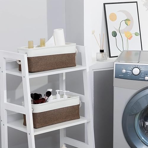 Miniatura 4 de DULLEMELO Cesta de almacenamiento de papel higiénico, cesta de papel higiénico para la parte posterior del inodoro, cesta de almacenamiento de baño