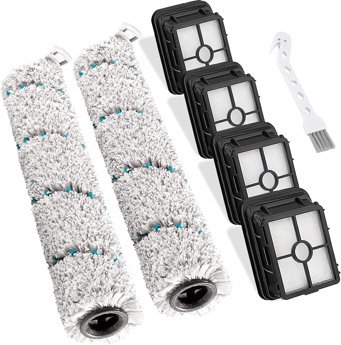 1 paquet multi-surface 1868 rouleau de brosse et 2 pack 1866 filtre à vide compatible pour