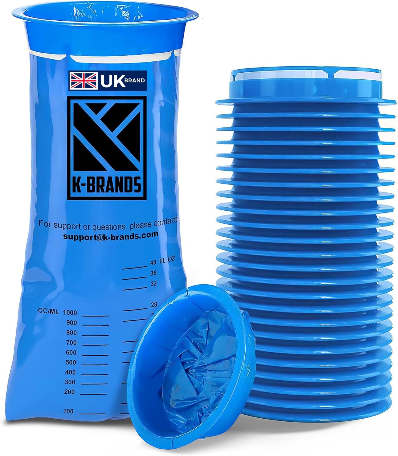 K-BrandsSick Bags 24 Pack - Disposable Emesis Vomit Bags - Leak Resistant & Portable Barf Bags - High Density Nausea Bags for Travel Motion Sickness, Pregnant Women, Car, Bus, Aircraft