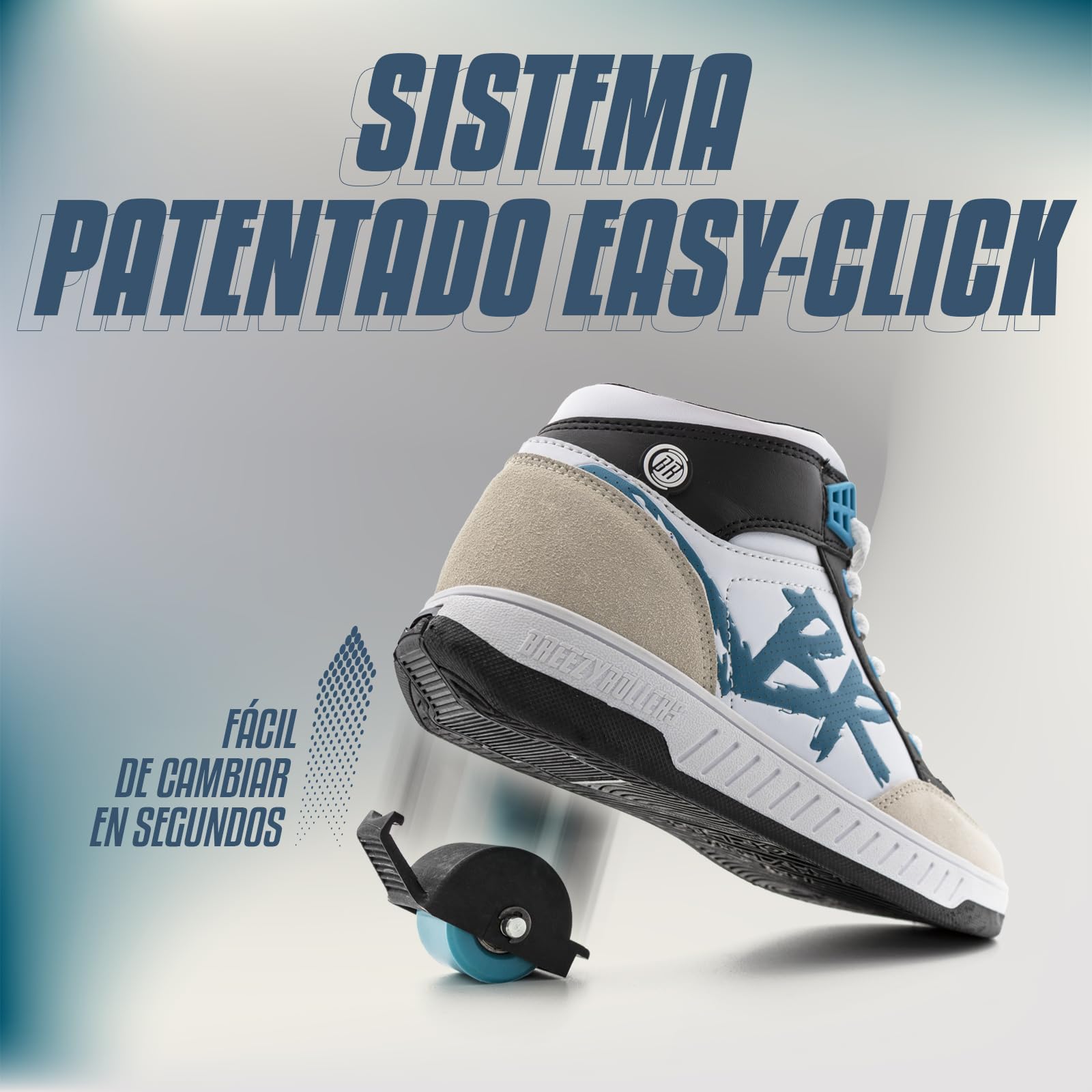 Breezy Rollers Zapatos con Ruedas para Niños | Zapatillas-Patines Infantiles | De Zapatos Callejeros a Patines en Segundos | Sistema de Clic Patentado | Zapatillas con Ruedas para Niñas y Niños