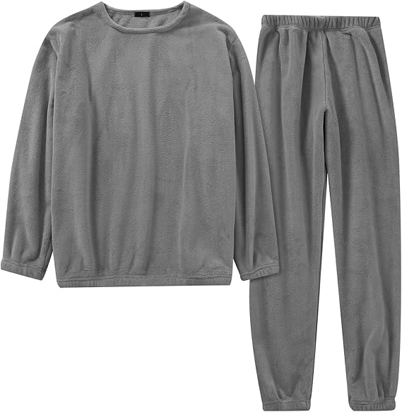 Amazon パジャマ メンズ フランネル 裏表二重起毛 長袖 ルームウェア あったか 保温 ゆったり スウェット 上下セット ふんわり 肌にやさしい 秋冬 部屋着 グレー M パジャマ 通販