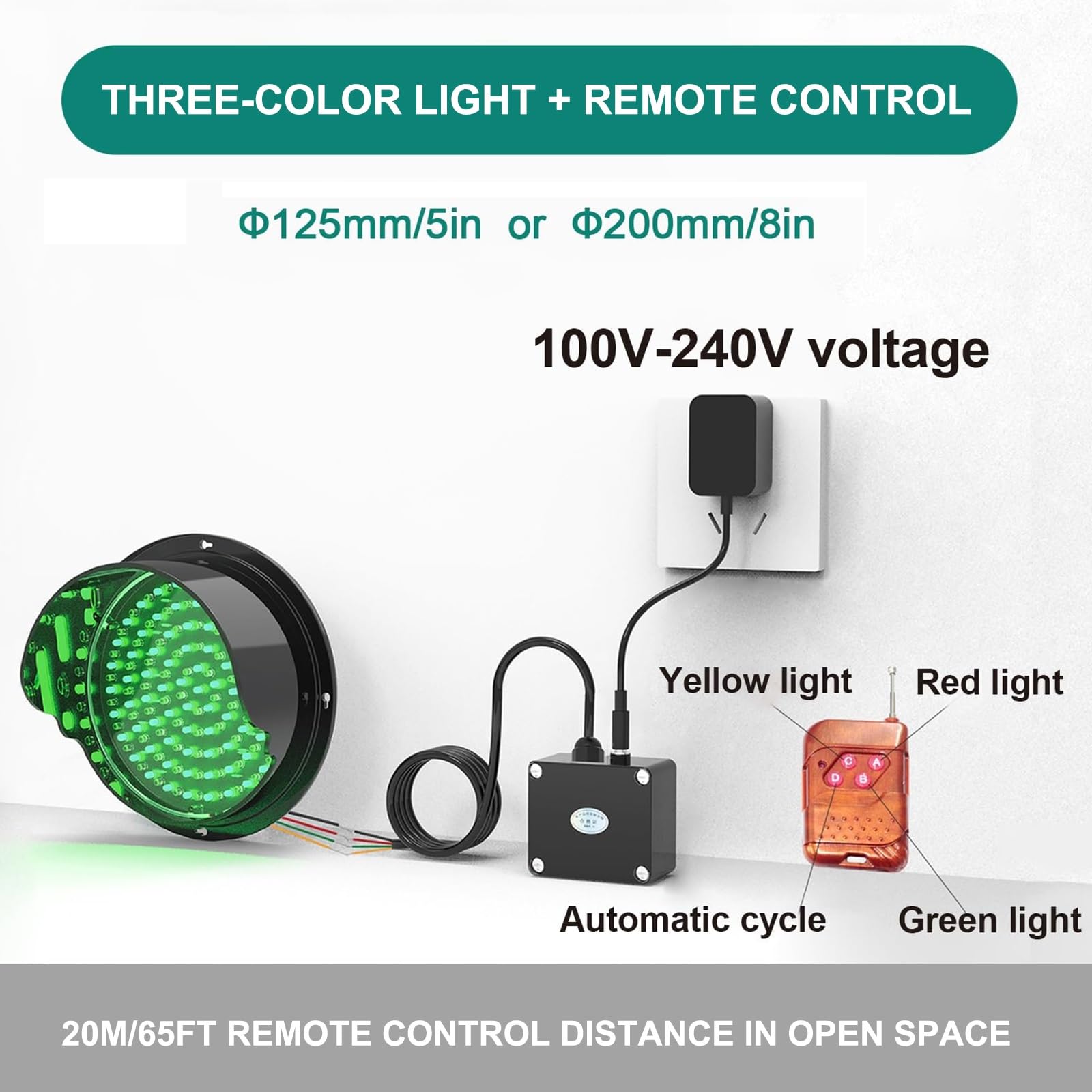 Amazon.co.jp: 赤黄緑 3 In 1 信号機、LED ストップライトランプ、交通