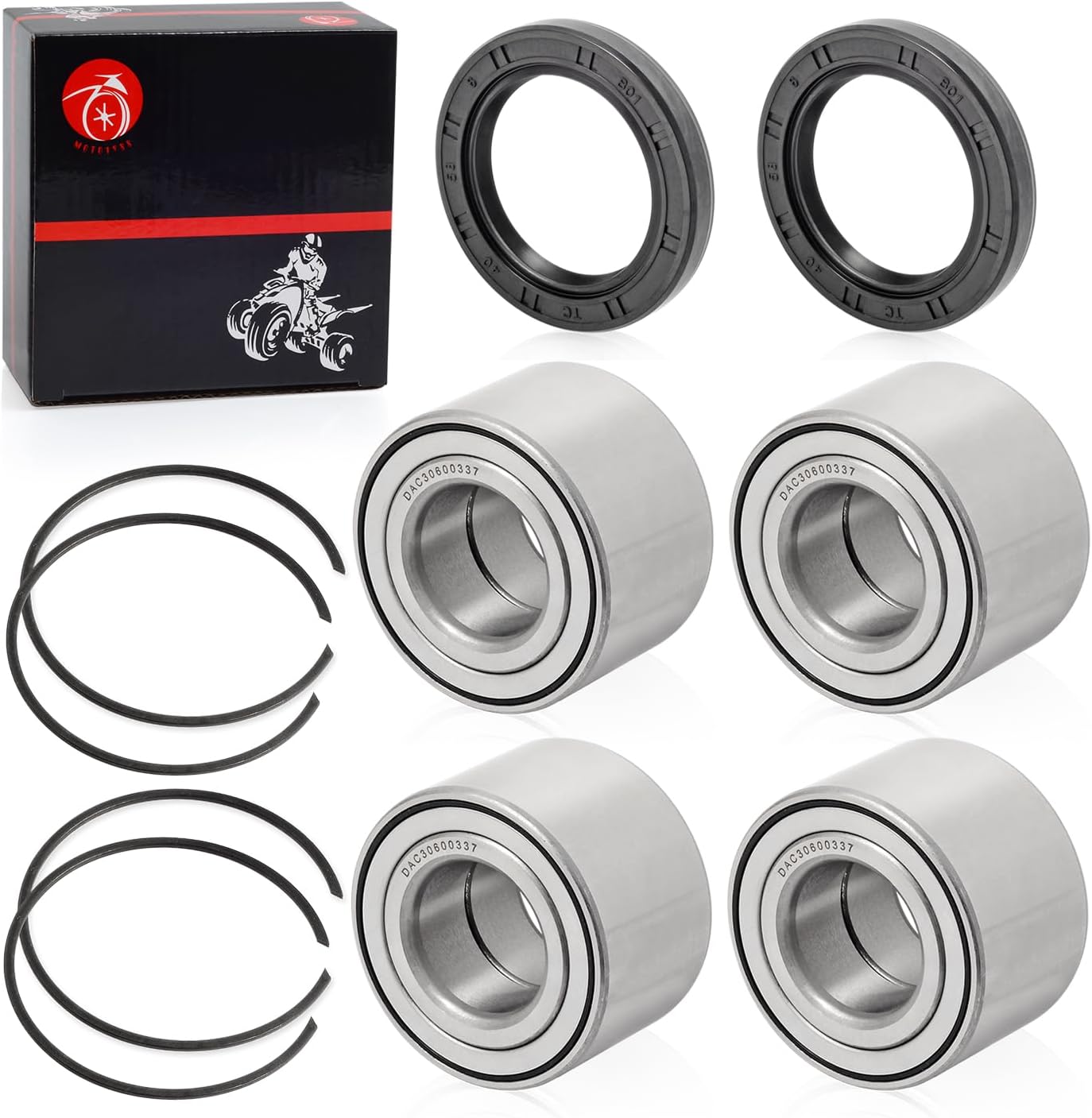 Front Rear Heavy Duty Wheel Bearing 30x60x37mm & CIRCLIP For Can-Am Maverick Commander Outlander Renegade Max 330 400 450 500 570 650 800 80 1000 Defender HD10 HD8 DS450 293350118 293350040 293350150