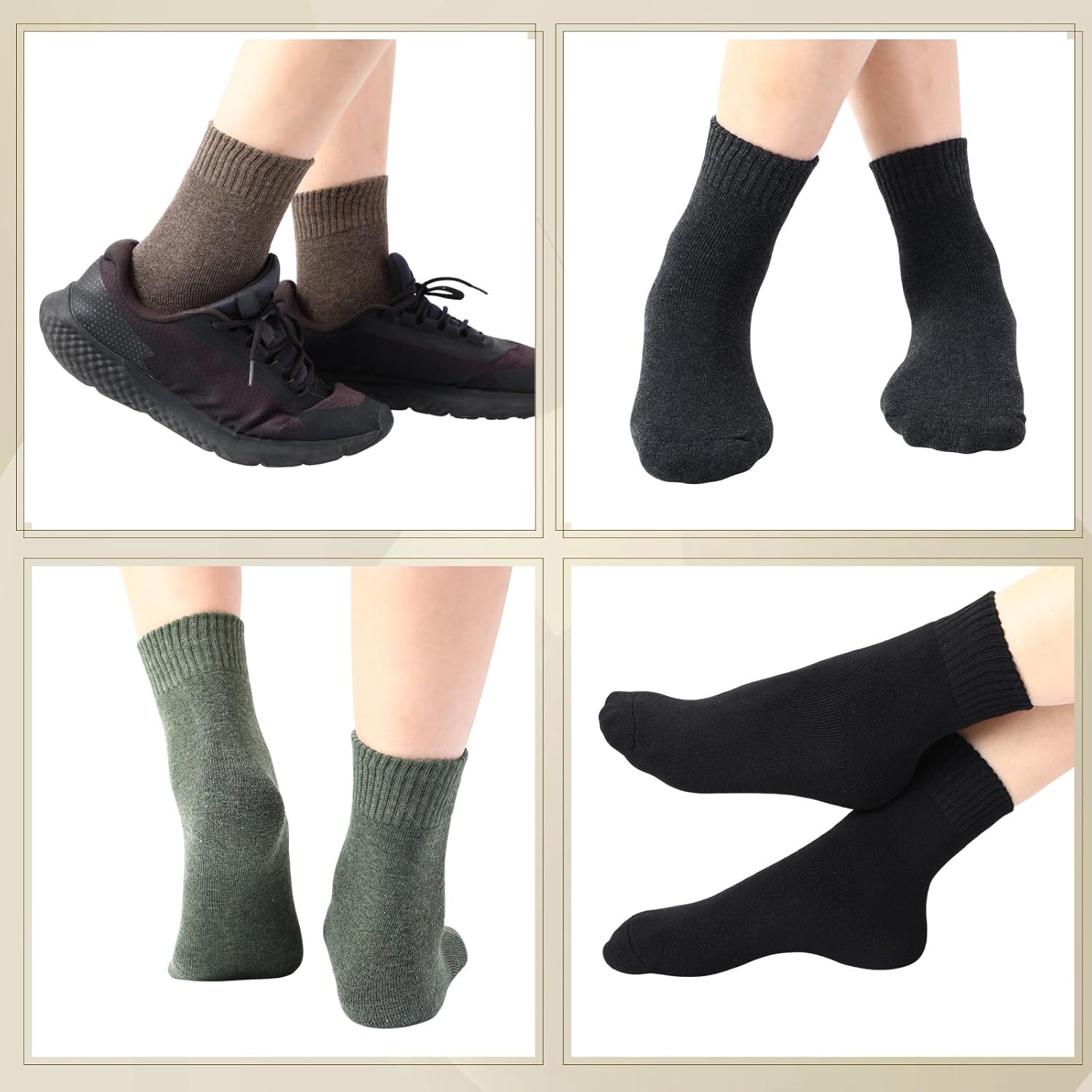 Coume 48 Pairs Thermal Men Socks Bulk Winter Warm Wool Hiking Thick Socks Cold Weather Warm Gifts for Homeless Donation - Image 2